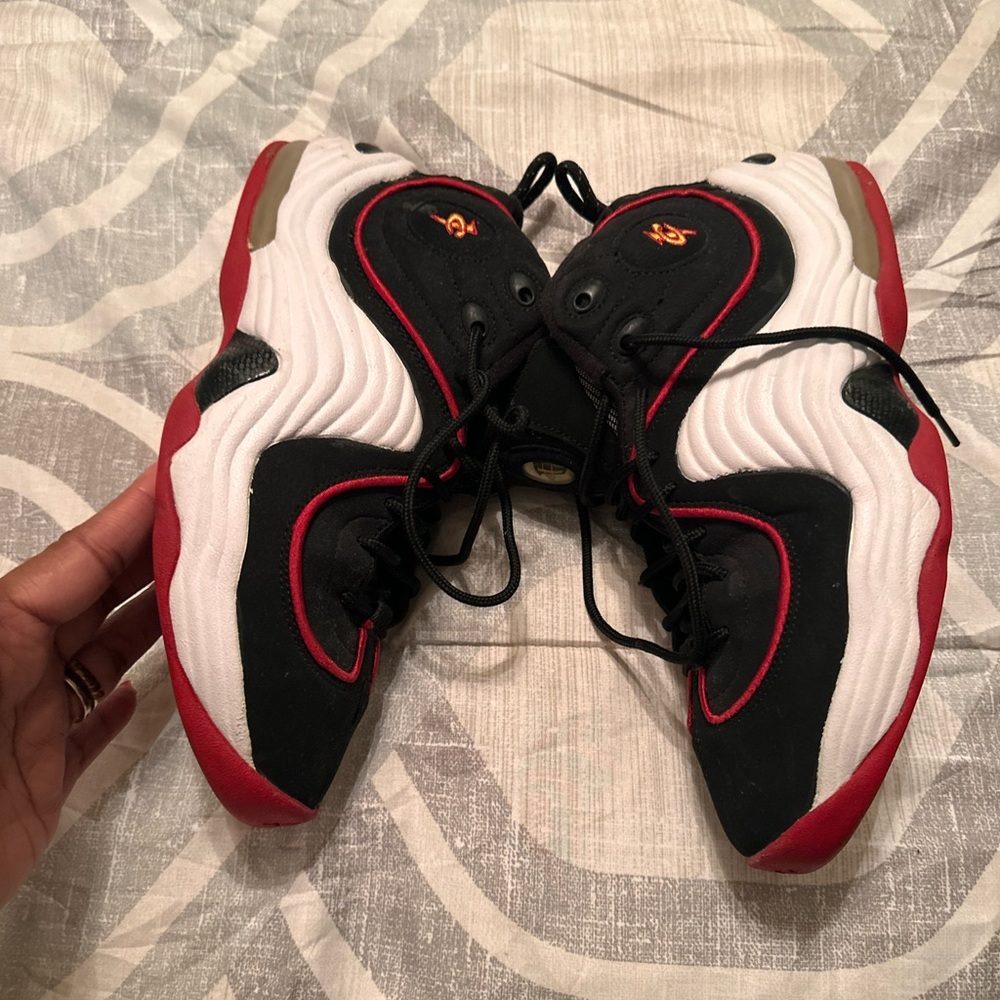 Penny Hardaway Air Penny Kids Shoes in Black, White, and Red